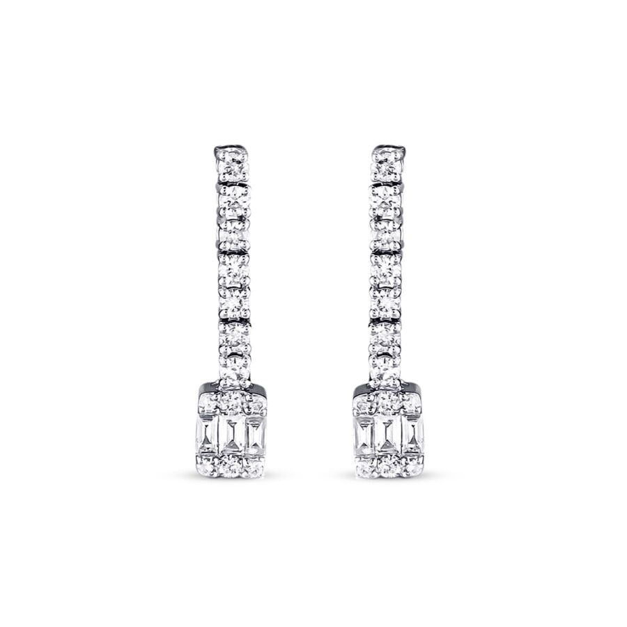 0,43 Carat Diamond Baguette Earrings