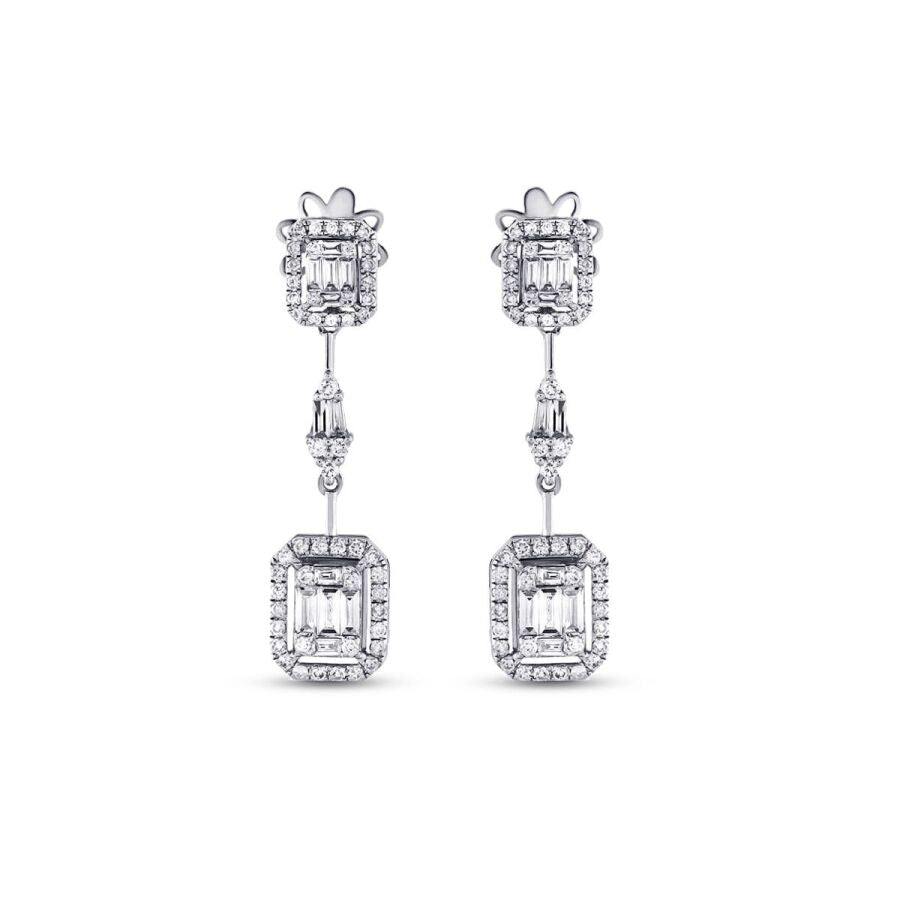 1,00 Carat Diamond Baguette Earrings