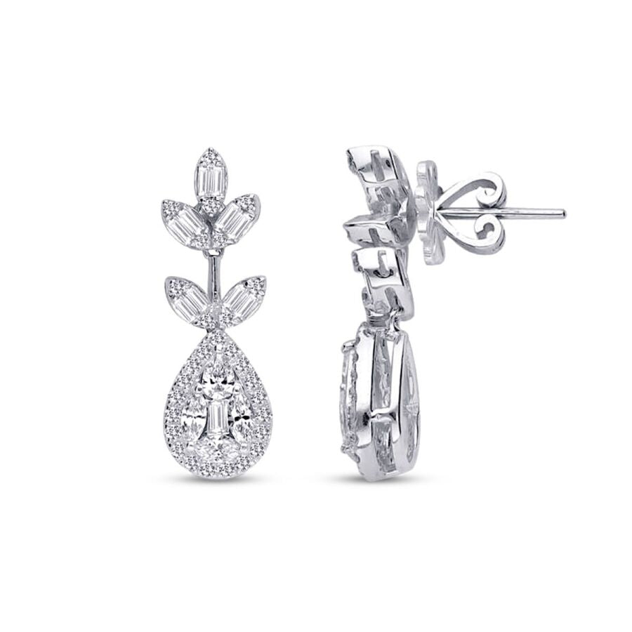 1,34 Carat Diamond Baguette Earrings