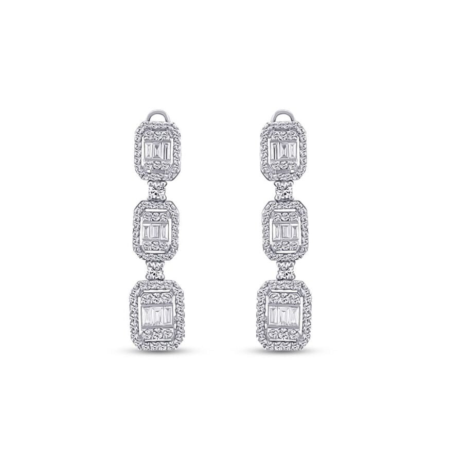 1,13 Carat Diamond Baguette Earrings