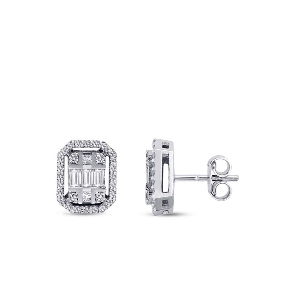 0,38 Carat Diamond Baguette Earrings