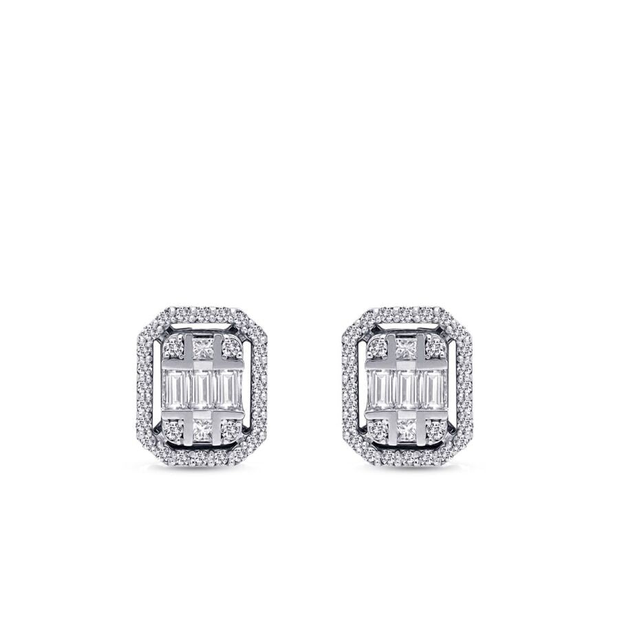 0,38 Carat Diamond Baguette Earrings