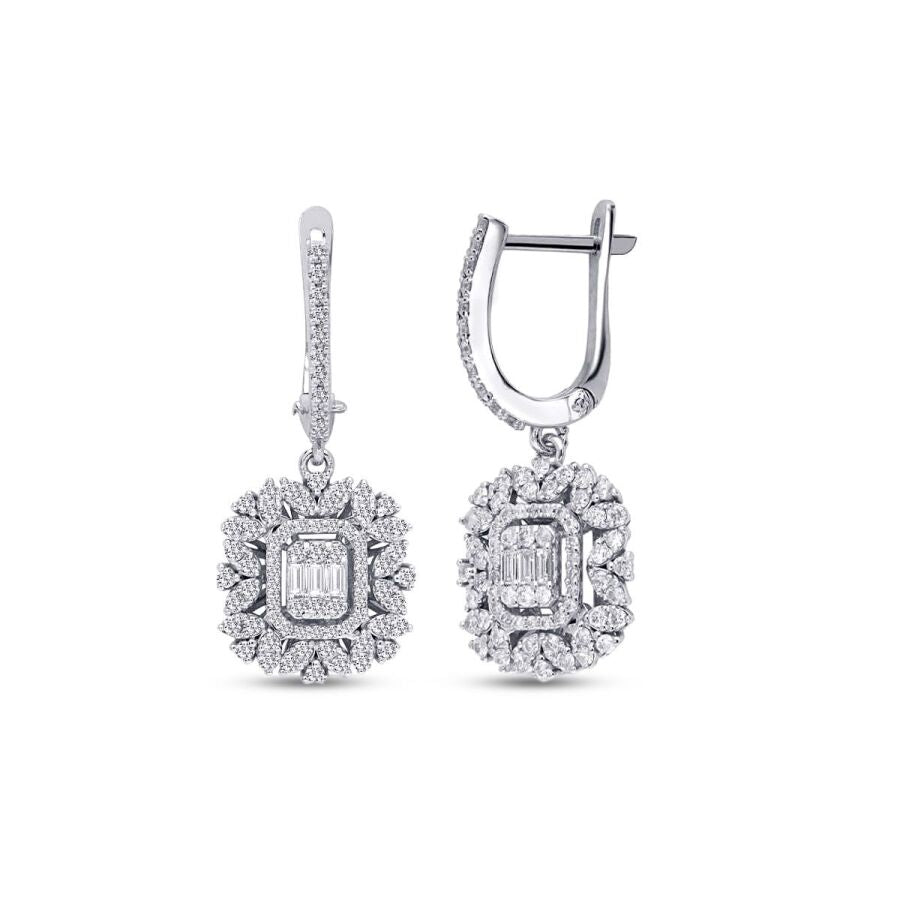 0,99 Carat Diamond Baguette Earrings