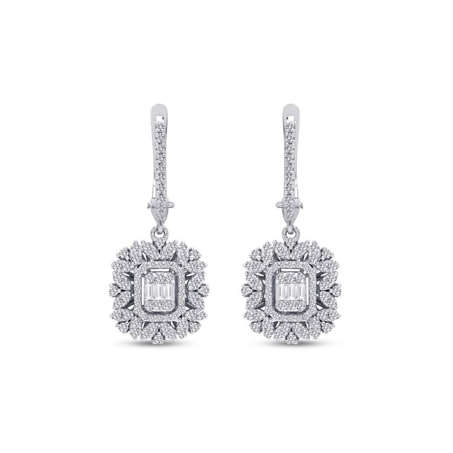 0,99 Carat Diamond Baguette Earrings