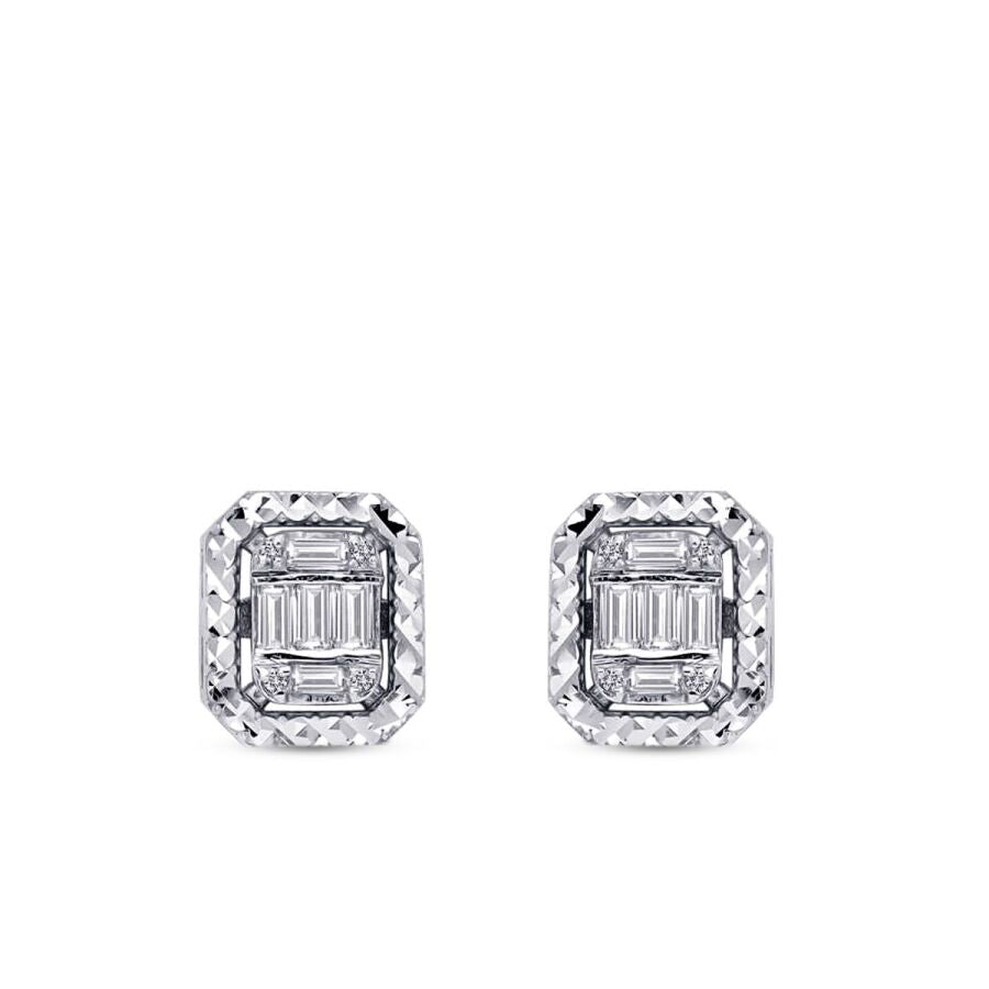 0,17 Carat Diamond Baguette Earrings