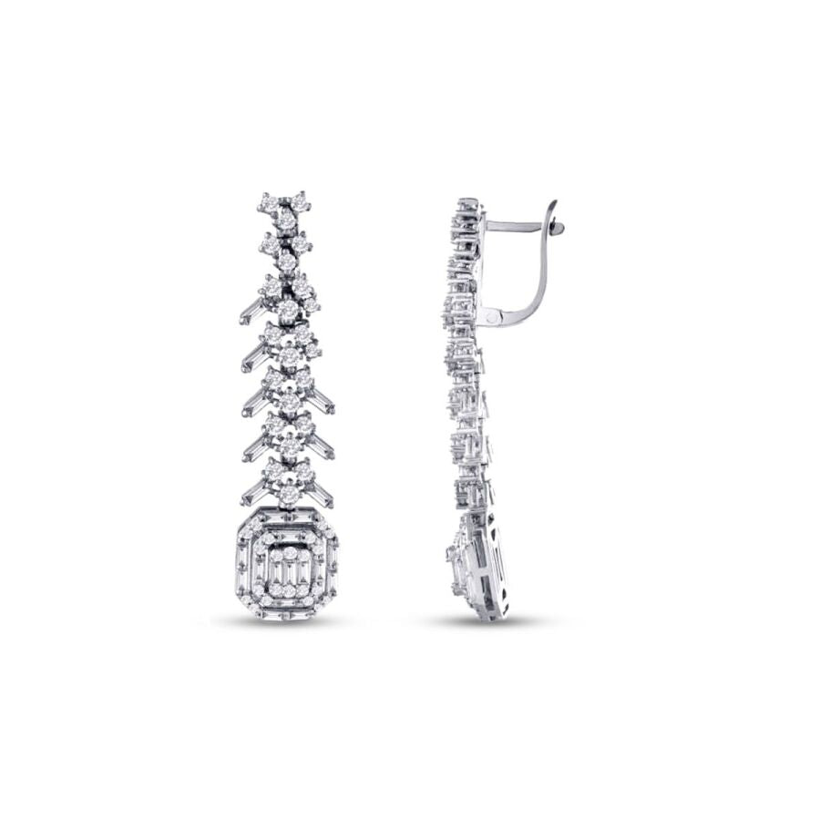 2,43 Carat Diamond Baguette Earrings