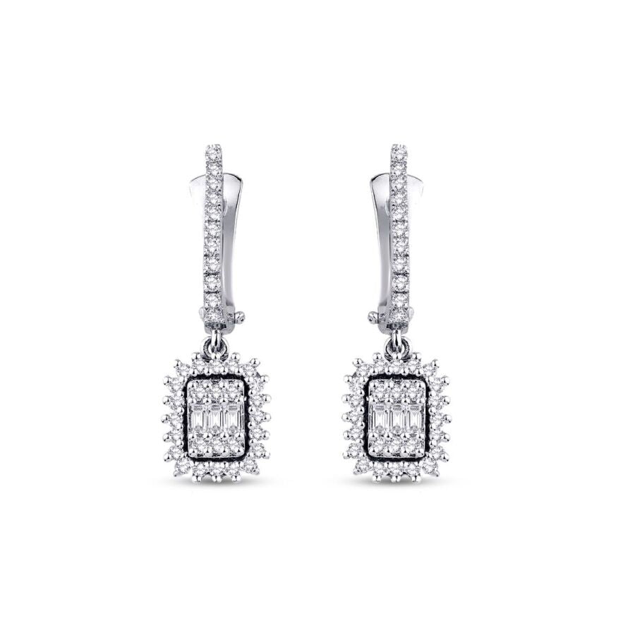 0,57 Carat Diamond Baguette Earrings