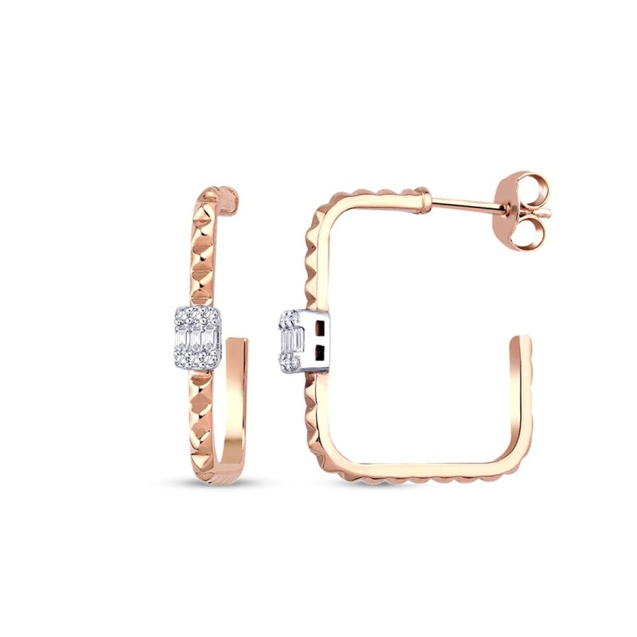 0,32 Carat Diamond Baguette Earrings