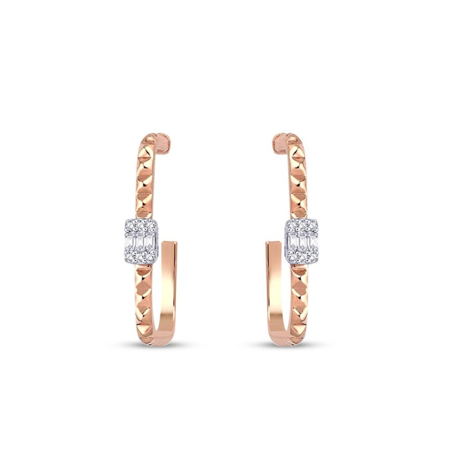 0,32 Carat Diamond Baguette Earrings