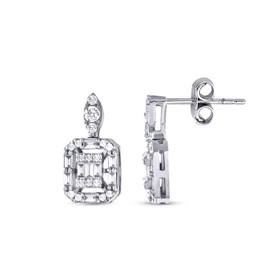 0,41 Carat Diamond Baguette Earrings