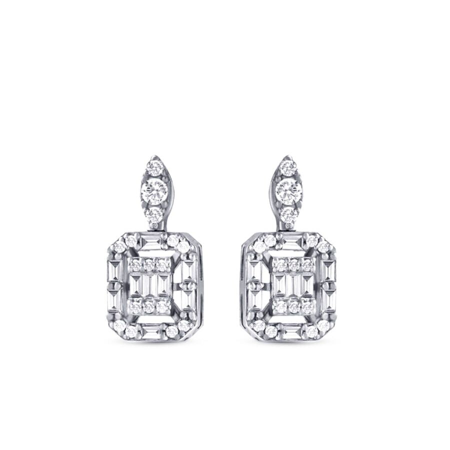 0,41 Carat Diamond Baguette Earrings