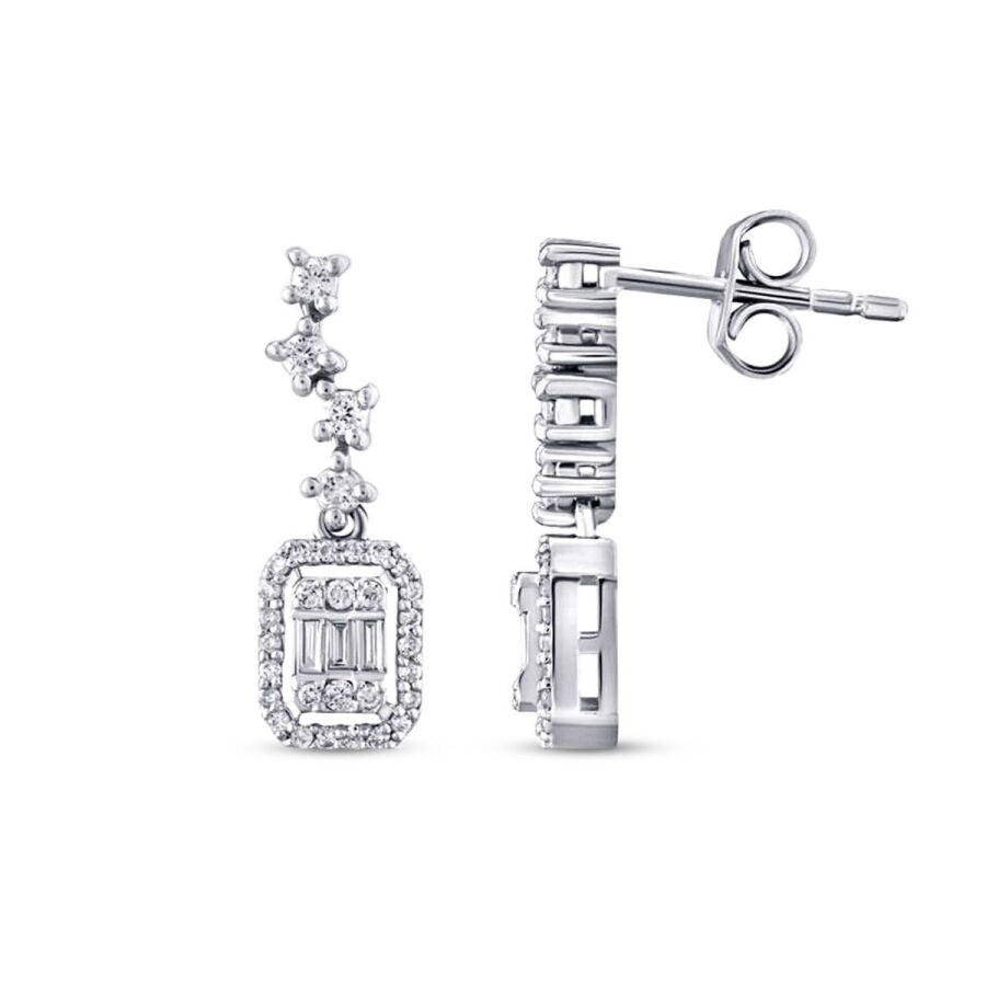 0,33 Carat Diamond Baguette Earrings
