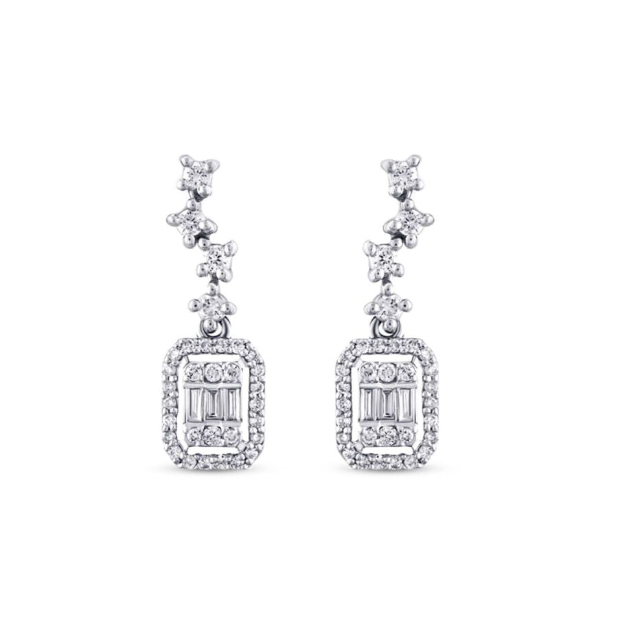 0,33 Carat Diamond Baguette Earrings