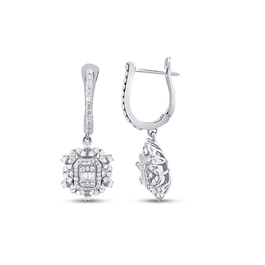 0,73 Carat Diamond Baguette Earrings