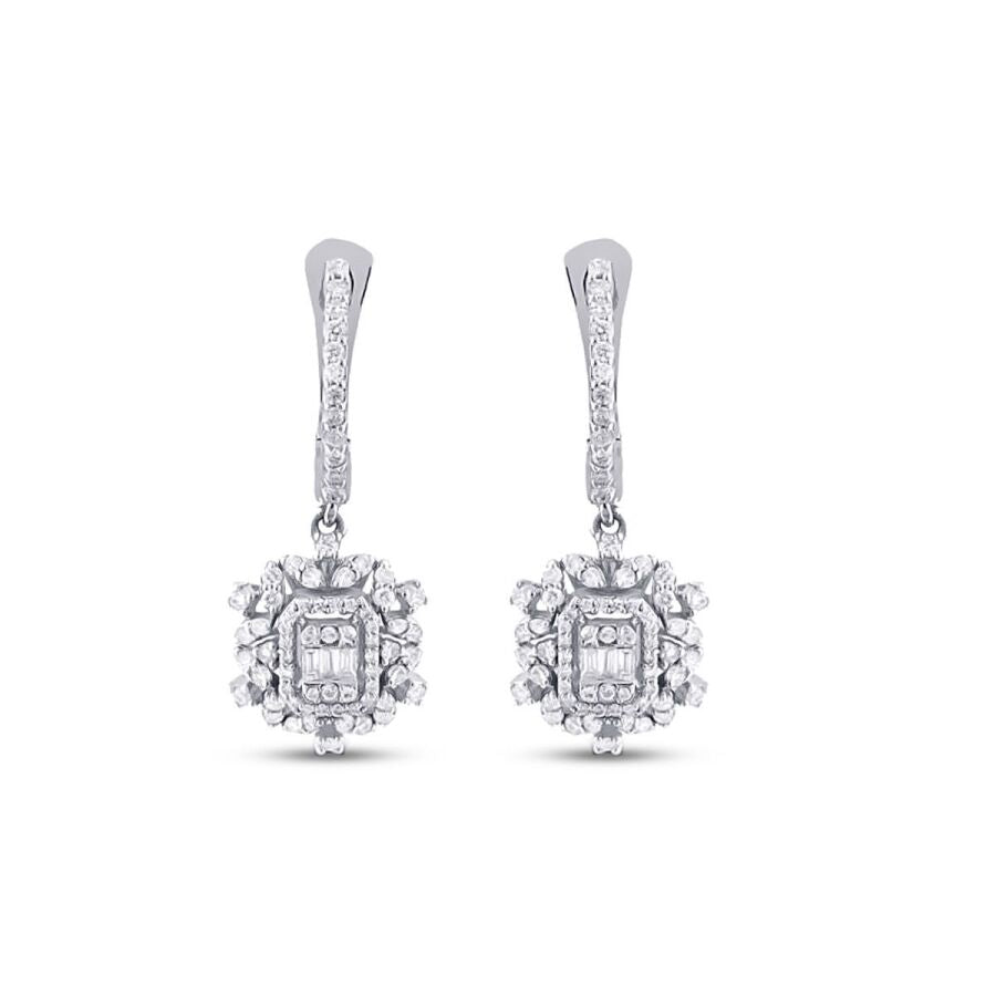 0,73 Carat Diamond Baguette Earrings