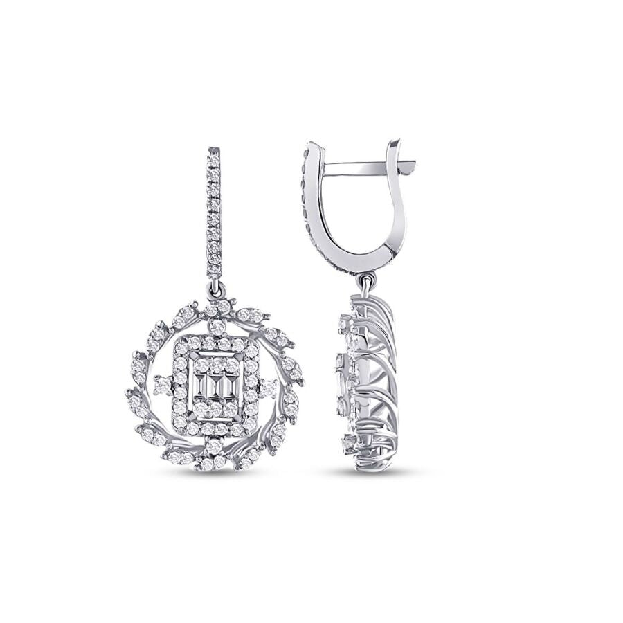 1,10 Carat Diamond Baguette Earrings
