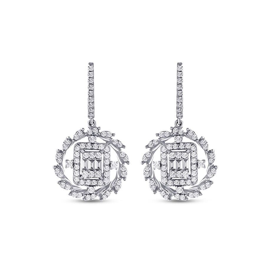 1,10 Carat Diamond Baguette Earrings
