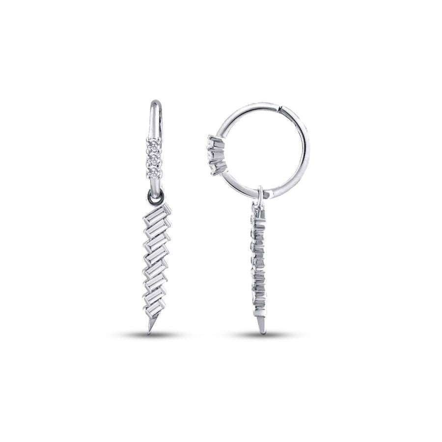 0,48 Carat Diamond Baguette Earrings