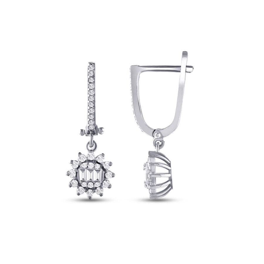 0.56 Carat Diamond Baguette Earrings