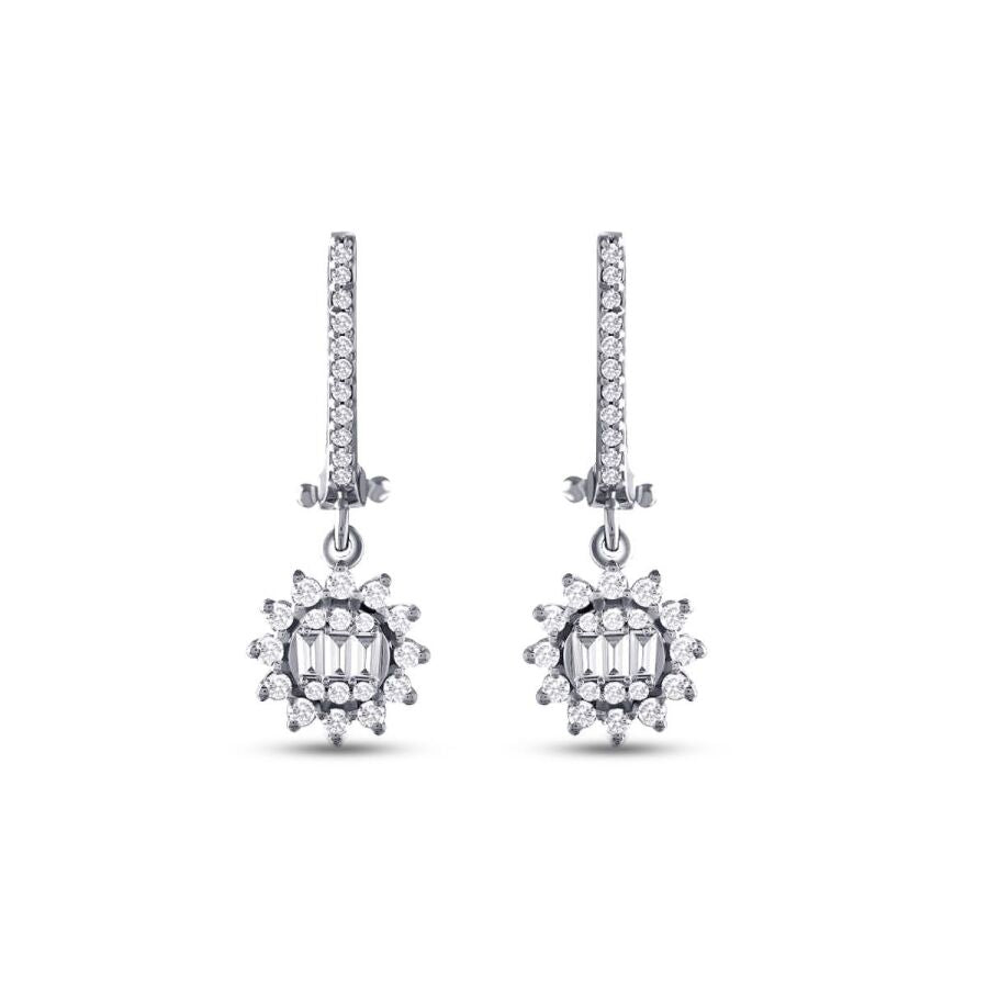 0.56 Carat Diamond Baguette Earrings