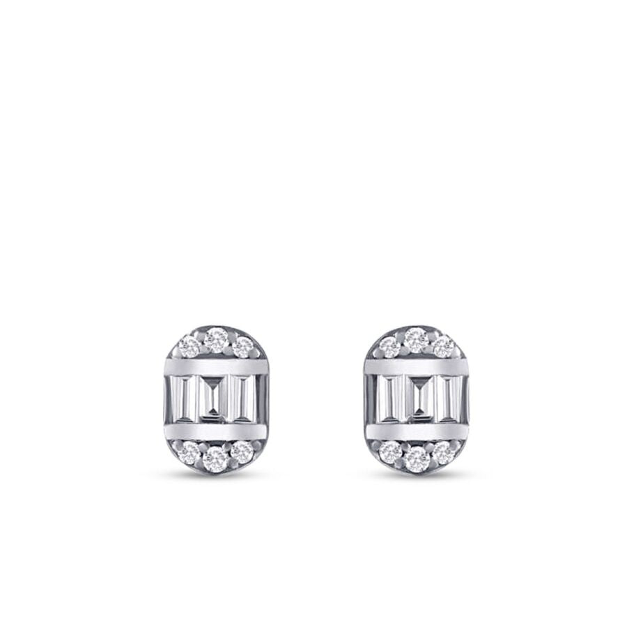 0,14 Carat Diamond Baguette Earrings