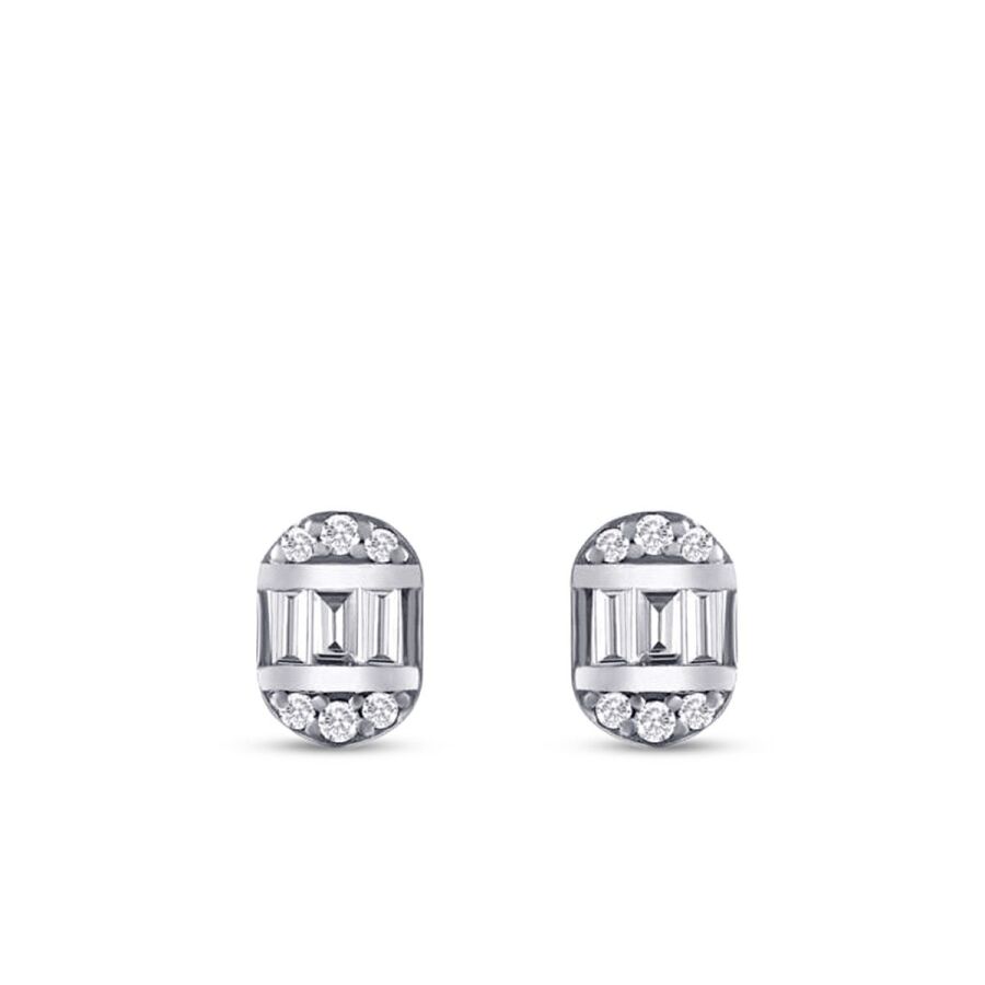 0.14 Carat Diamond Baguette Earrings