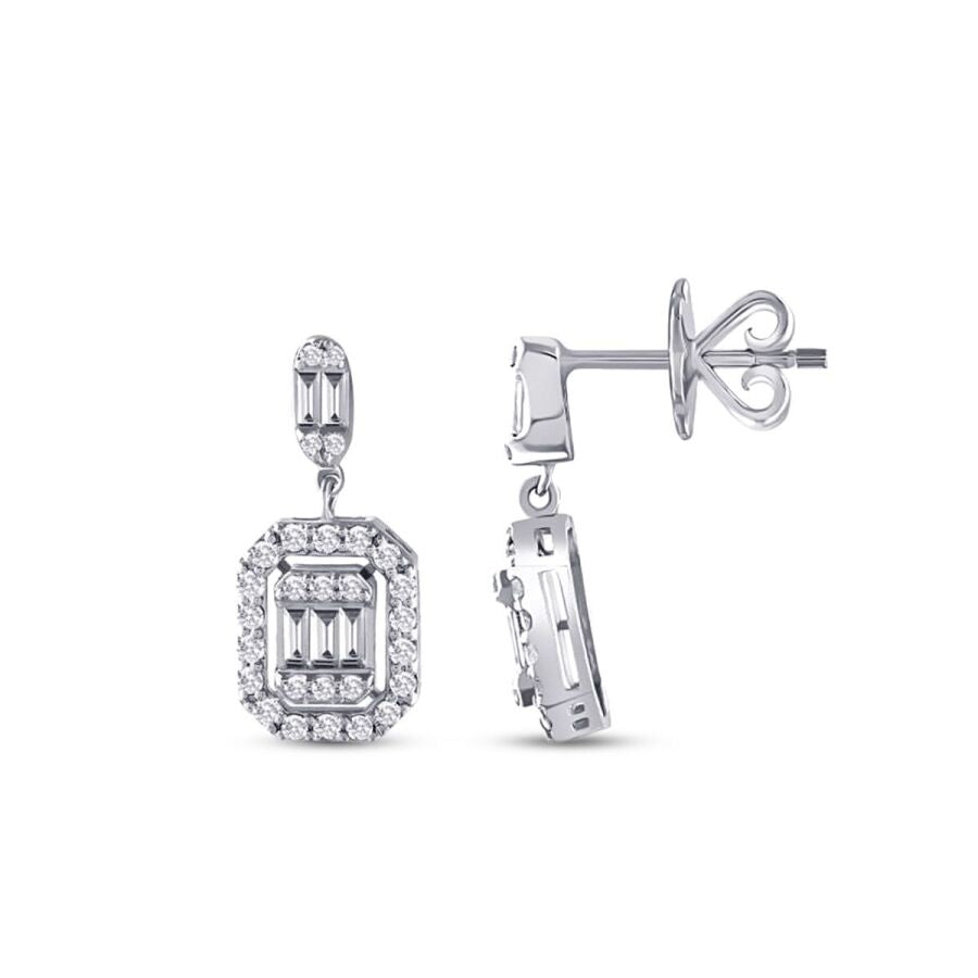 0,59 Carat Diamond Baguette Earrings