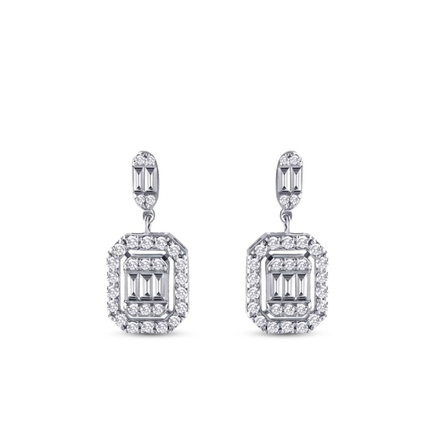 0,59 Carat Diamond Baguette Earrings