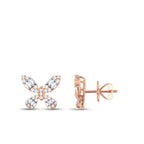 0,58 Carat Diamond Baguette Butterfly Earrings