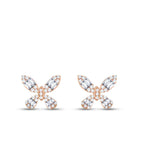 0,58 Carat Diamond Baguette Butterfly Earrings
