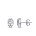 0,10 Carat Diamond-Effect Baguette Pear Earrings