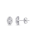 0,10 Carat Diamond-Effect Baguette Pear Earrings