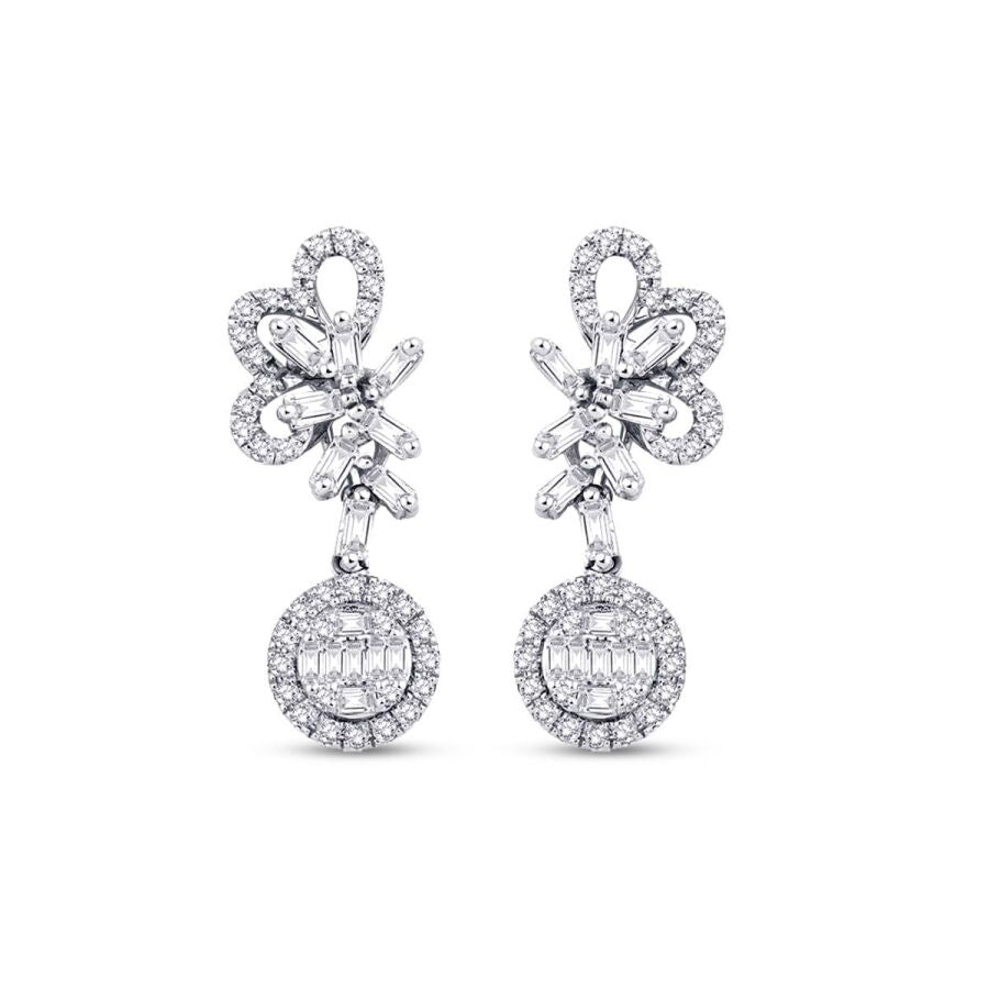 0.88 Carat Diamond Baguette Earrings
