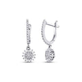 0,39 Carat Diamond Flower Baguette Earrings