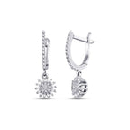 0,39 Carat Diamond Flower Baguette Earrings
