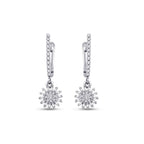0,39 Carat Diamond Flower Baguette Earrings