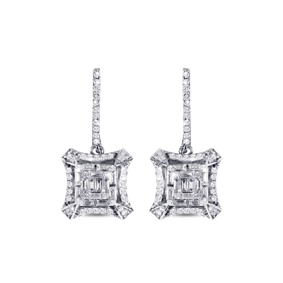 0.82 Carat Diamond Baguette Earrings