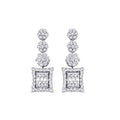 0.40 Carat Diamond Flower Baguette Earrings
