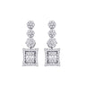 0.40 Carat Diamond Flower Baguette Earrings