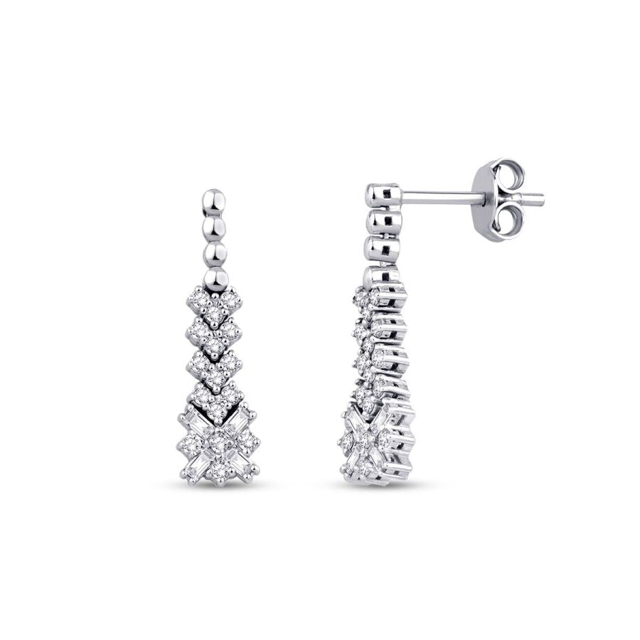 0,50 Carat Diamond Baguette Earrings