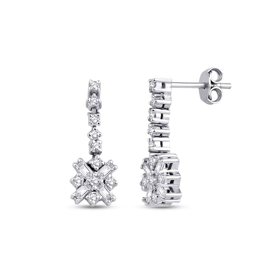0,35 Carat Diamond Baguette Earrings