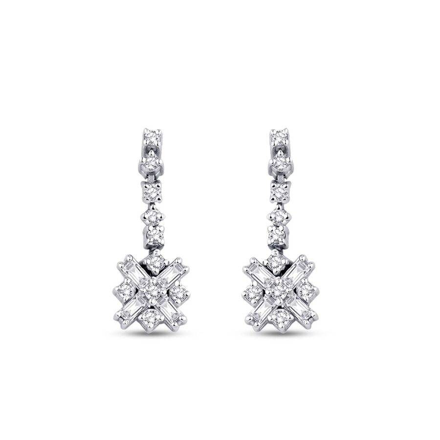 0,35 Carat Diamond Baguette Earrings