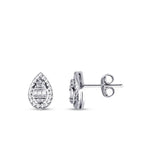 0,10 Carat Diamond Pear Baguette Earrings