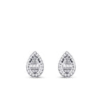 0,10 Carat Diamond Pear Baguette Earrings