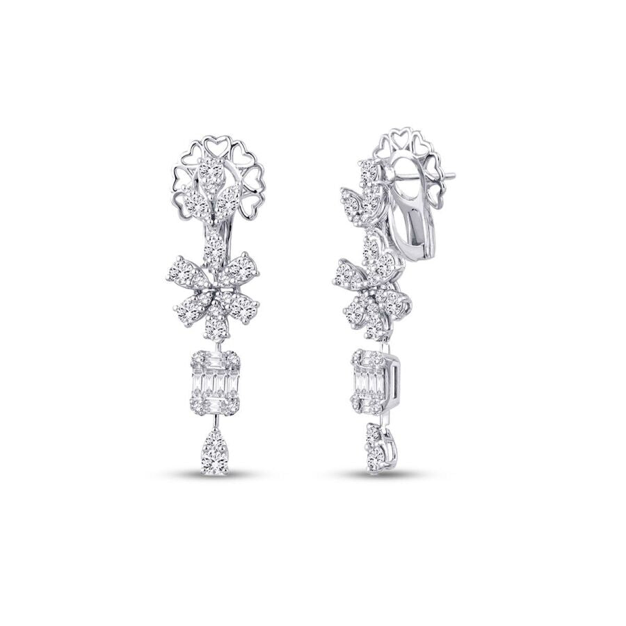 2,66 Carat Diamond Baguette Earrings