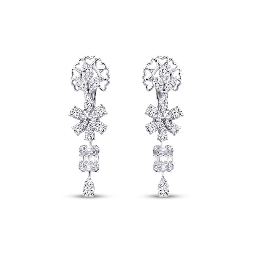 2,66 Carat Diamond Baguette Earrings
