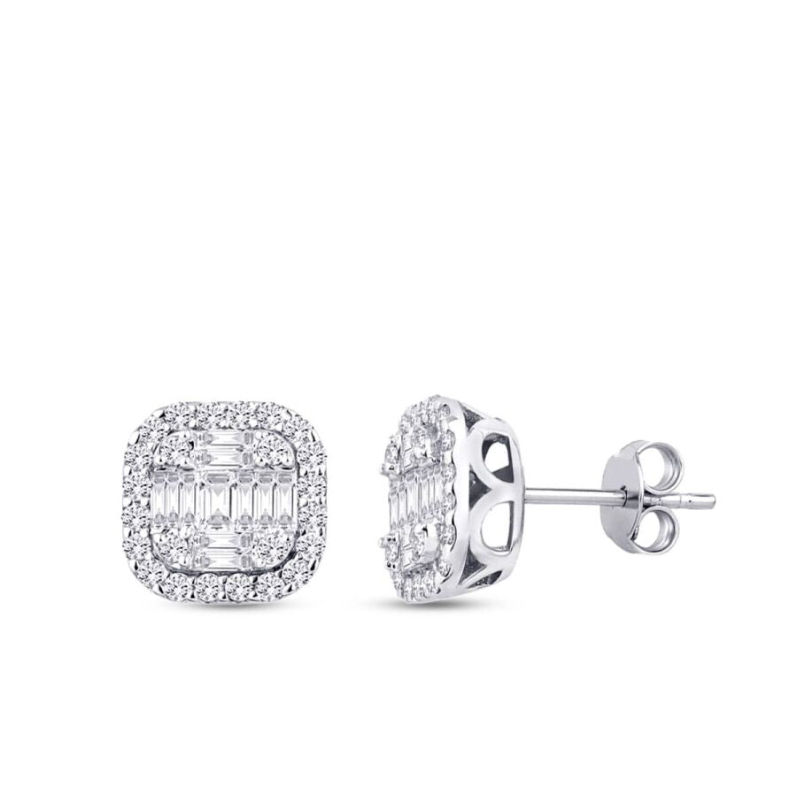 0.97 Carat Diamond Baguette Earrings