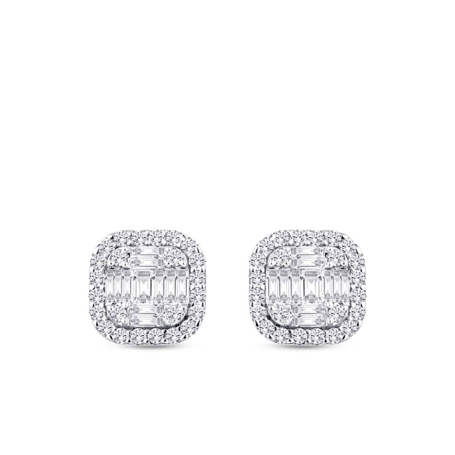 0.97 Carat Diamond Baguette Earrings