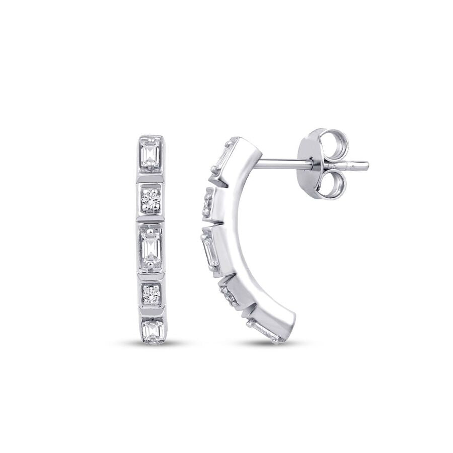 0,25 Carat Diamond Baguette Trend Earrings
