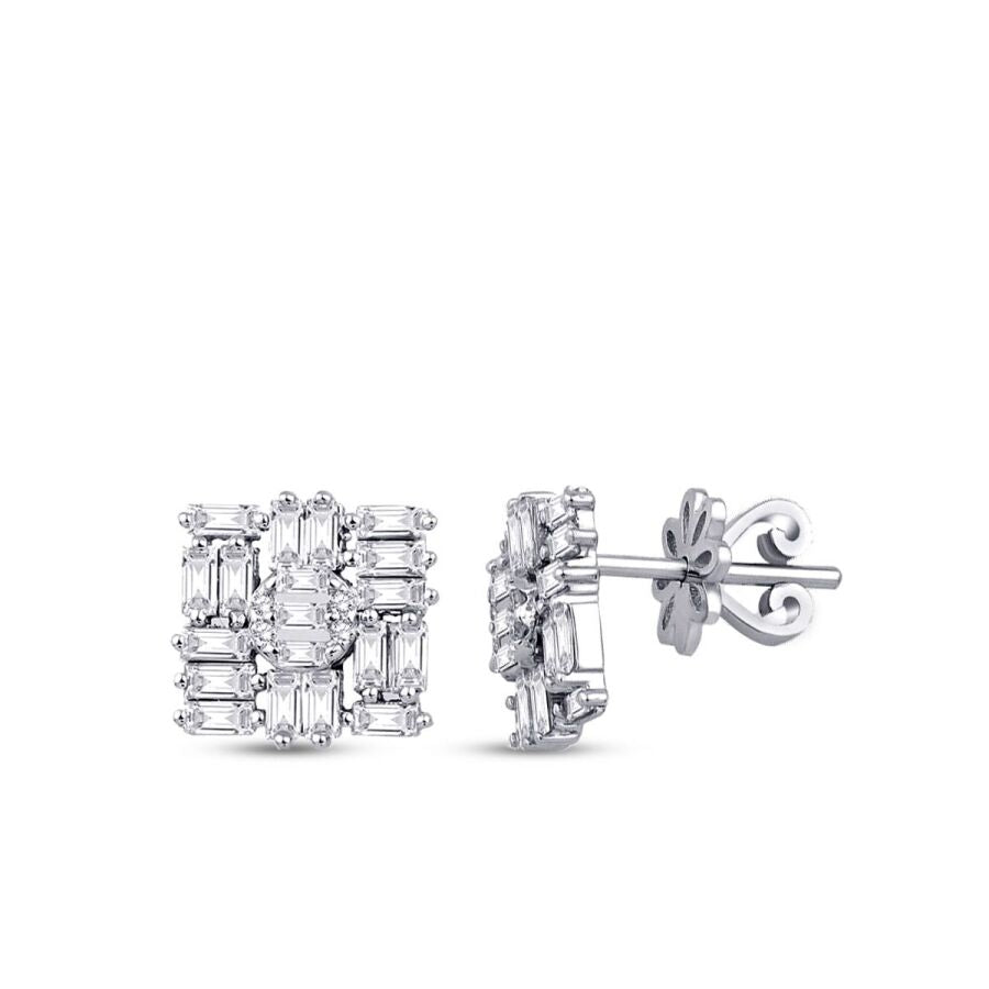 0,87 Carat Diamond Baguette Earrings